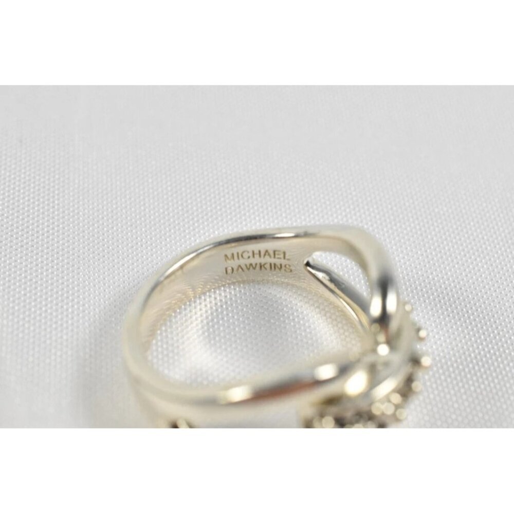 MICHAEL DAWKINS CAVIAR STARRY NIGHT STERLING 925 9 g BAND RING SIZE 9 EUC - Picture 4 of 7